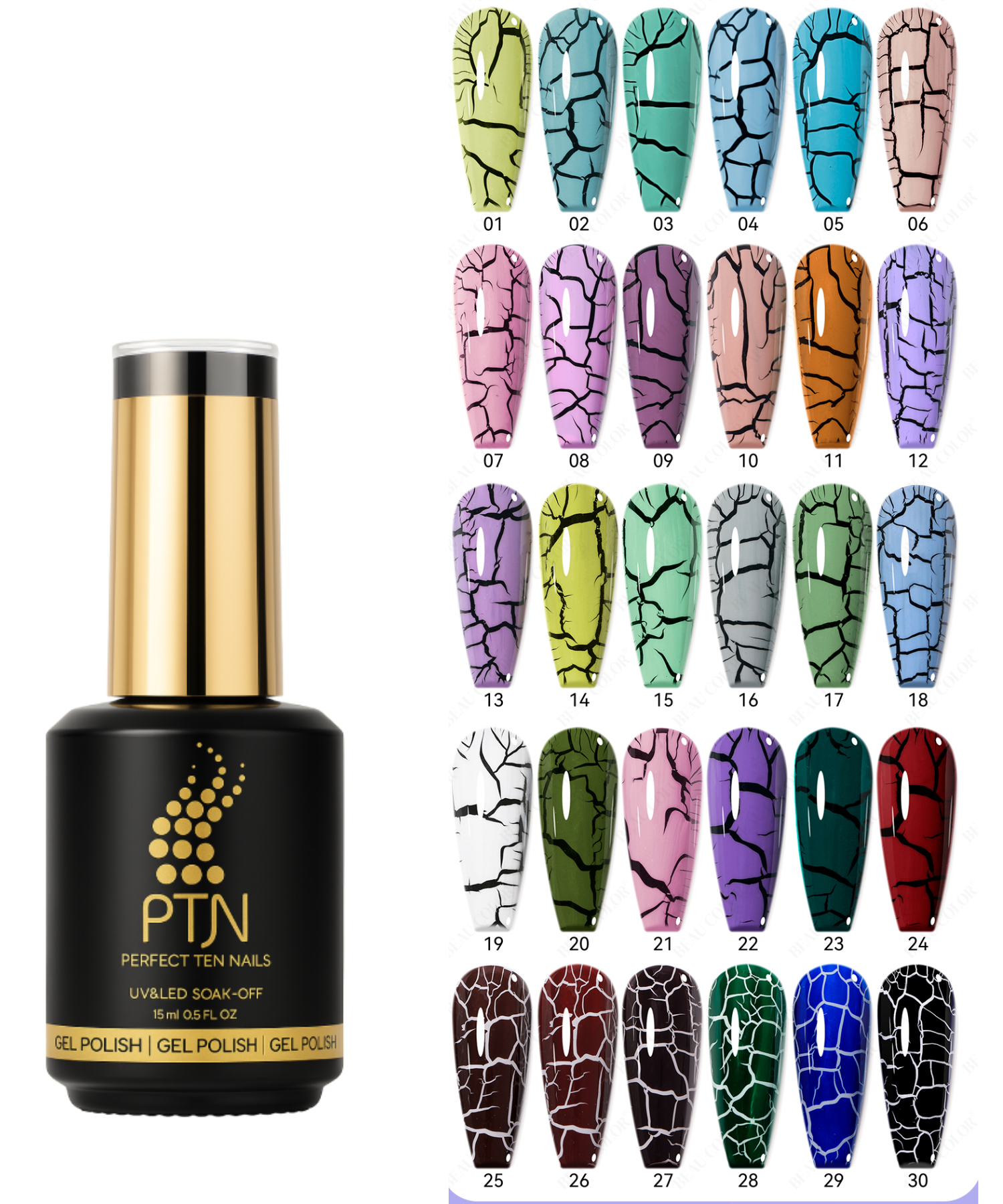 34 Colors Cracked Gel Polish 15ml